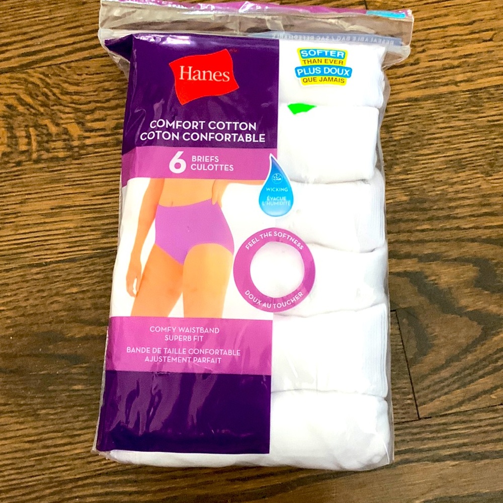Hanes Comfort Cotton 6-Pack White Briefs XL